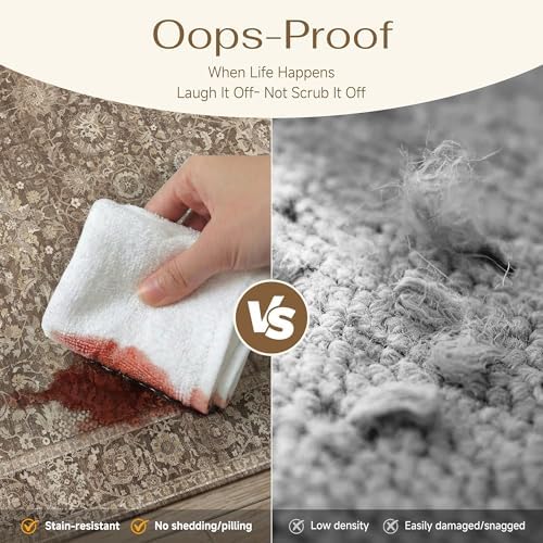 HUGEAR Area Rugs 3x5 Brown Vintage Rug for Living Room - Image 6