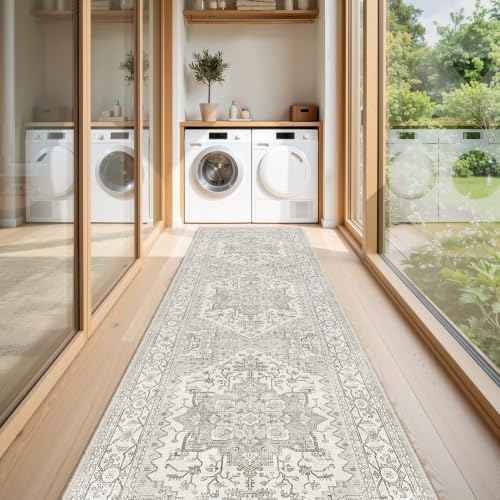 befbee 2.5 x 8 Kitchen Runner Rug for Hallways,Beige Washable Runner Rugs - Image 5