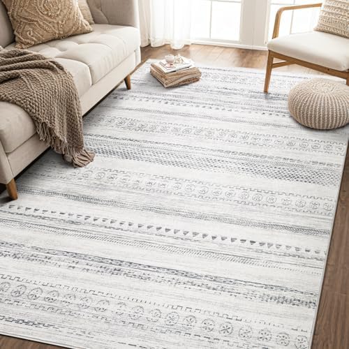 kakania Washable 6x9 Area Rug for Living Room: Boho Geometry Home Decor - Image 6