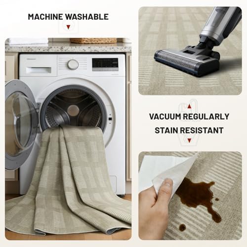 Washable Area Rugs 5'x7', Ultra Soft Carpet for Kids Room,Non-Slip/Low Pile,Stain Resistant, Indoor Carpet for Bedroom Nursery Kids Playroom Office Dining Room Home House Décor - Image 5