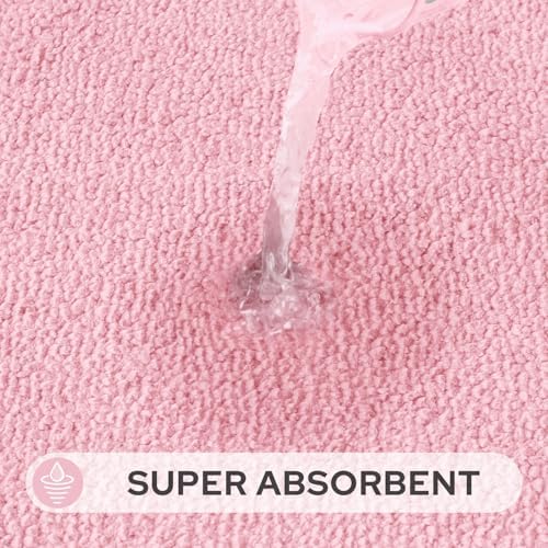 HOMEIDEAS Light Pink Bathroom Rugs Set of 3, Non Slip Bath Runners - Image 4