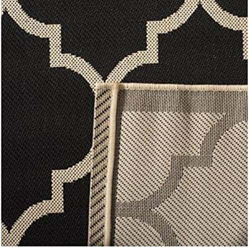 SAFAVIEH Courtyard Outdoor Area Rug 4'x5'7", Black & Beige CY6918-226 - Image 4