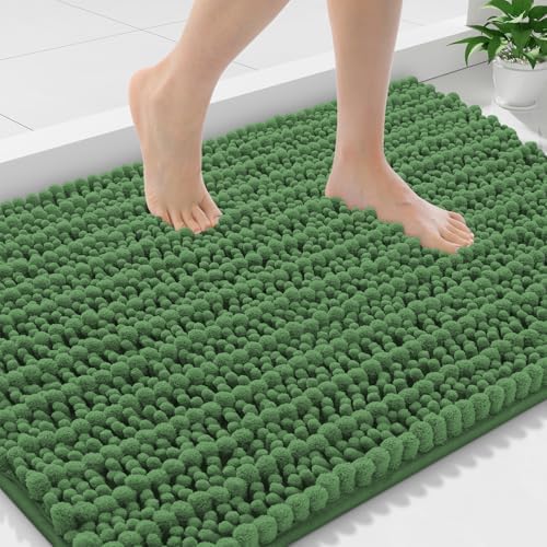Smiry Bathroom Rugs 36X24, Extra Soft Rubber Backing Chenille Bath Mats by Smiry
