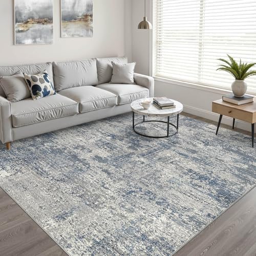 LOONGRUG 6x9 Area Rug Washable Neutral Modern Rug for Living Room Blue Gray - Image 6
