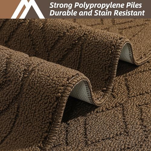 COSY HOMEER 48x20/30X20Inch Kitchen Rug Mats Non-Slip Washable,Brown - Image 2