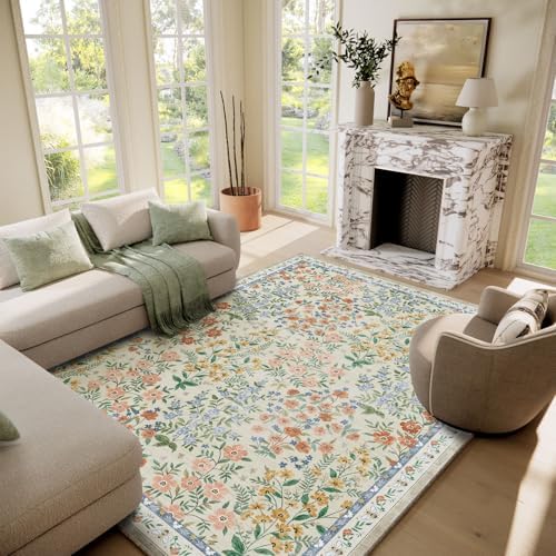 10x14 Area Rugs Living Room: Washable Rug Non Slip Stain Resistant Low Pile Faux Wool Ultra Soft Lightweight Indoor Large Rugs for Bedroom Nursery Dining Room Under Table Rug Home Office Farmhouse - Image 6