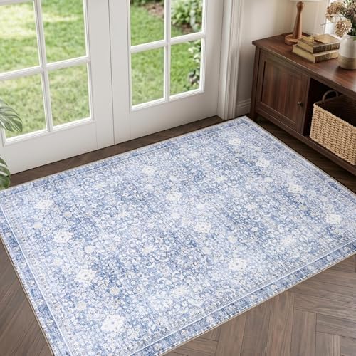 Sasttie 2x3 Area Rugs, Ultra-Soft Washable Rug for Living Room, Light Blue by SASTTIE
