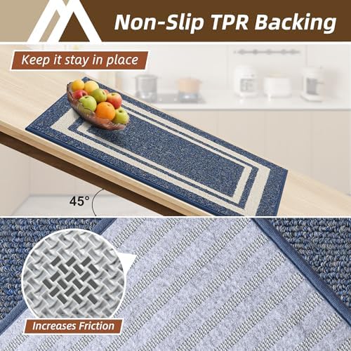 COSY HOMEER Kitchen Rugs Sets of 2 Non-Slip Washable,20"x30"+20"x48" - Image 3