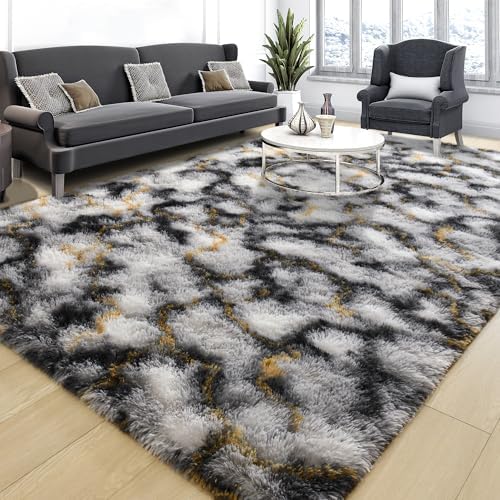 Tepook Fluffy Rugs for Living Room, Area Rug 6x9 Soft Carpet for Bedroom - Image 3