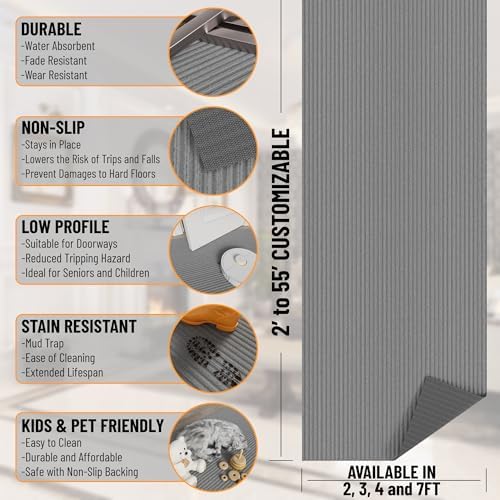 Ottomanso 7x8 Large Waterproof Floor Mat, Non-Slip Indoor Outdoor Door Mat - Image 3