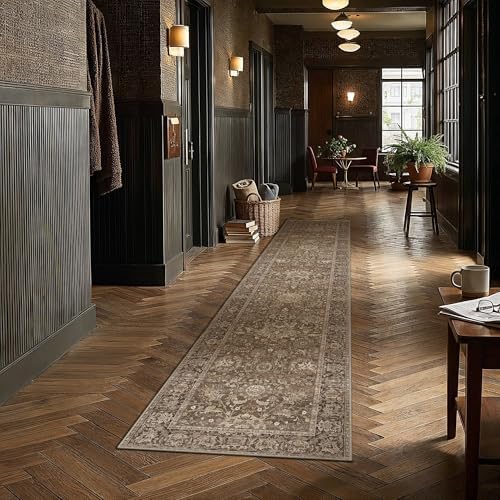 HUGEAR Hallway Runner Rugs 3x10 Brown Vintage Rug by HUGEAR