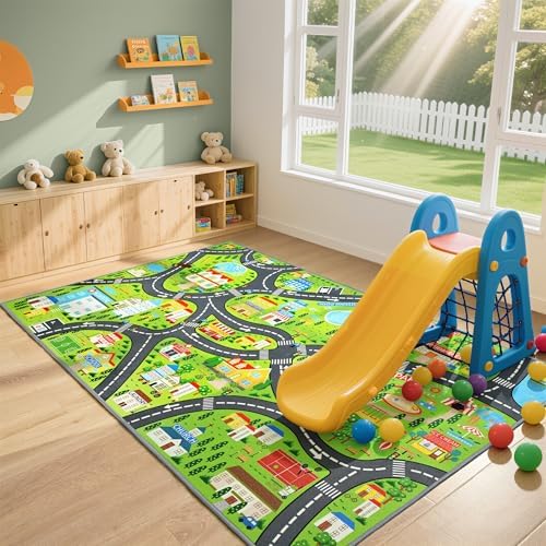 BENRON Community Car Play Rug 3x5 for palyroom, Educational Play Mat - Image 4