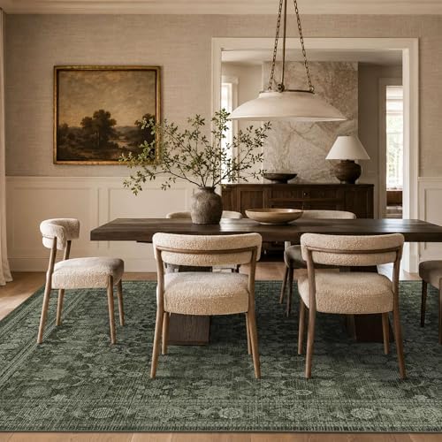 10x14 Washable Boho Area Rug, Non-Slip Living Room Carpet - Image 3