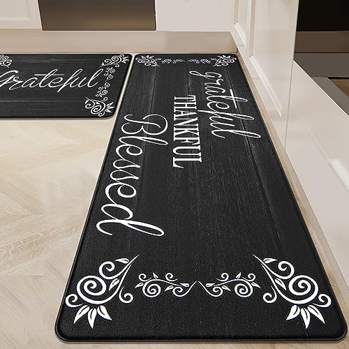 HEBE Anti Fatigue Kitchen Mat Set of 2, Cushioned Kitchen Mats for Floor by HEBE