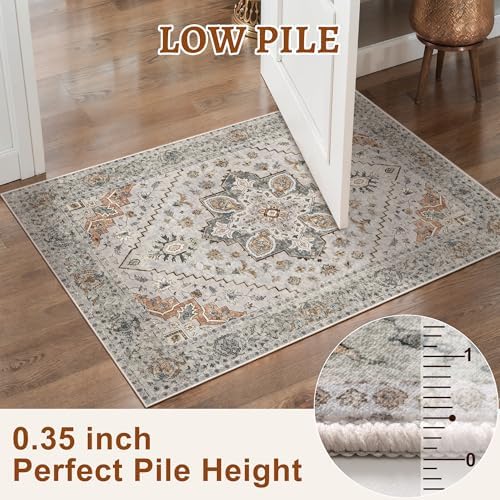 Tangsoo 2.6x14 Hallway Runner Rugs, Washable Runner Rug Non Slip Vintage - Image 4