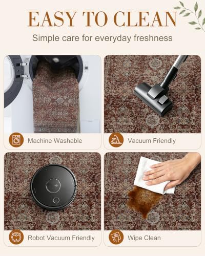 OLANLY 5x7 Washable Area Rug, Soft Non Slip Carpet for Bedroom Living Room - Image 6