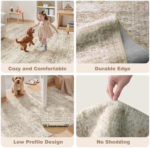 Kitchen Rugs Sets of 3, 2x3 2x4 2x5 Rug Runner,Brown - Image 7