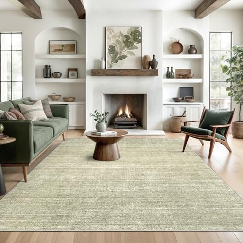 Valenrug Washable Rugs 5x7, Non Slip Large Area Rugs for Living Room, Green by Valenrug