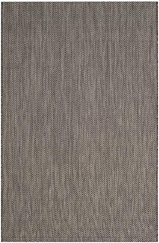 SAFAVIEH Outdoor Area Rug 6'7"x9'6" - Courtyard Collection - Coastal Design, Black & Beige, Durable & Easy Cleaning, Ideal for Patio, Entryway, Mudroom, Backyard (CY8022-36621) - Image 3