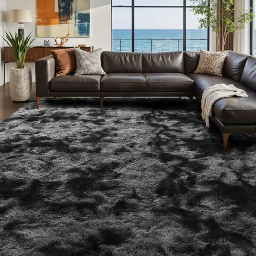 10x14 Ft Extra Large Shag Rugs for Living Room, Ultra Soft Fluffy Furry Area Rugs for Bedroom Indoor Floor, Aesthetic Carpet for Kids Home Decor (Dark Grey) - Image 2