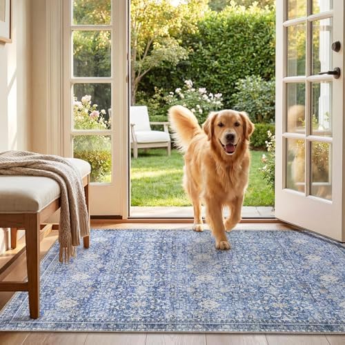 Sasttie 3x5 Area Rugs, Ultra-Soft Washable Rug for Living Room, Blue - Image 3