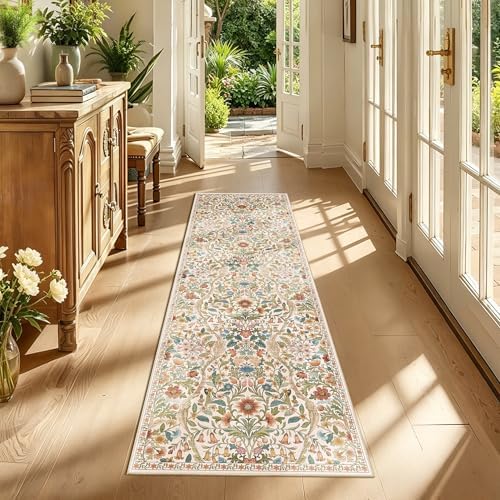 2x6 Floral Runner Rug for Kitchen Washable Hallway Runner Rug - Image 3