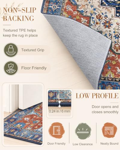 OLANLY 3x5 Washable Accent Rug, Soft Non Slip Carpet for Entryway Bedside - Image 7