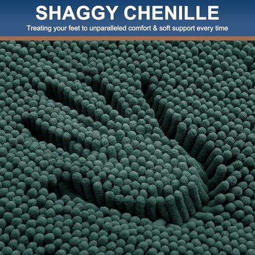 Smiry Bathroom Rugs 24X16, Luxury Chenille Extra Soft Absorbent Bath Mat - Image 3