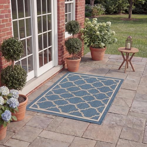 SAFAVIEH Courtyard Outdoor Accent Rug 2'x3'7", Blue & Beige CY6918-243 by Unknown