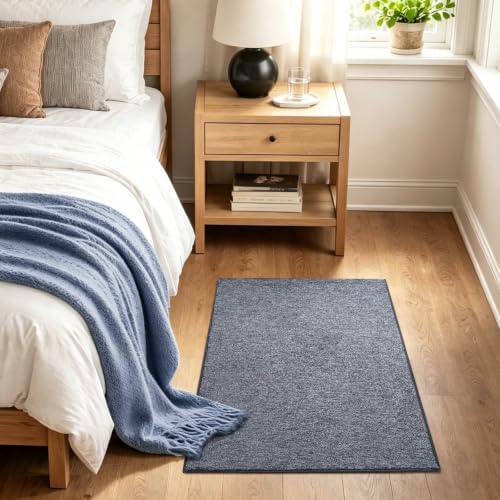 2x3 Grey Blue/White Area Rug Washable Non-Slip Soft for Entryway Front Door - Image 3