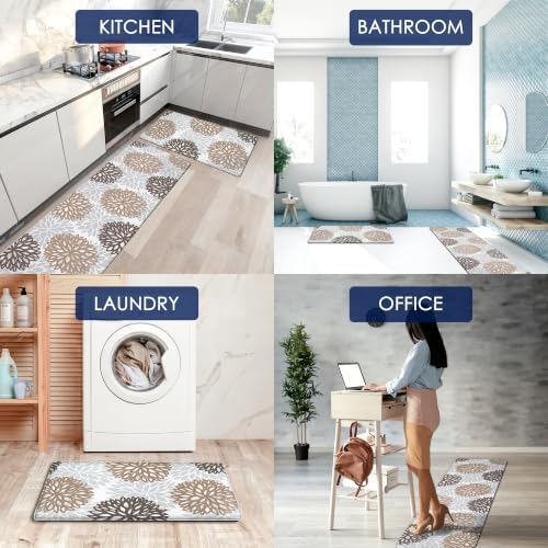 Kitchen Mats Set of 2 Cushioned Anti Fatigue Kitchen Rugs Non Slip Waterproof Kitchen Runner Memory Foam Kitchen Floor Mat Comfort Standing Mat for Sink,Office,Laundry - Image 6