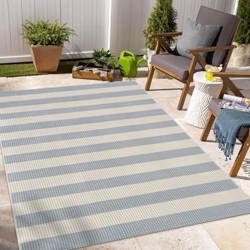 OJIA Washable Area Rug 4'x6', Striped Indoor Outdoor Rugs Patio Camping Rug - Image 7
