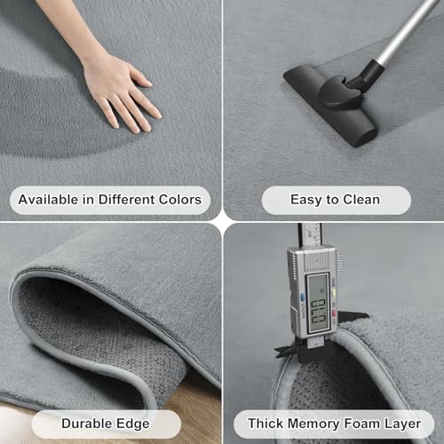 Amearea Modern Area Rugs for Bedroom Living Room, 5x8 Grey Memory Foam Rug - Image 5