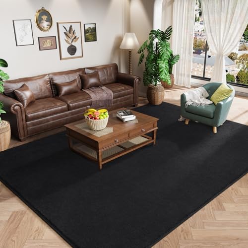 Amearea Modern Area Rugs for Bedroom Living Room, 4x6 Black Memory Foam Rug by AmeareaDirect