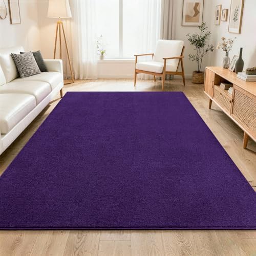 ISEAU 5x7 Soft Area Rug for Living Room, Washable and Non-Slip, Purple - Image 6