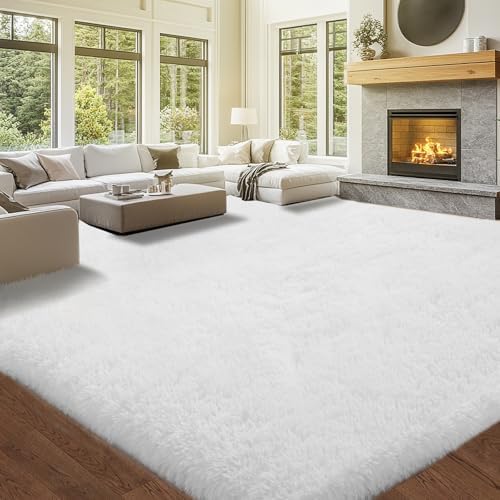 Topmaxcs White 10x14 Area Rugs for Living Room - Large Shag Rug - Image 2