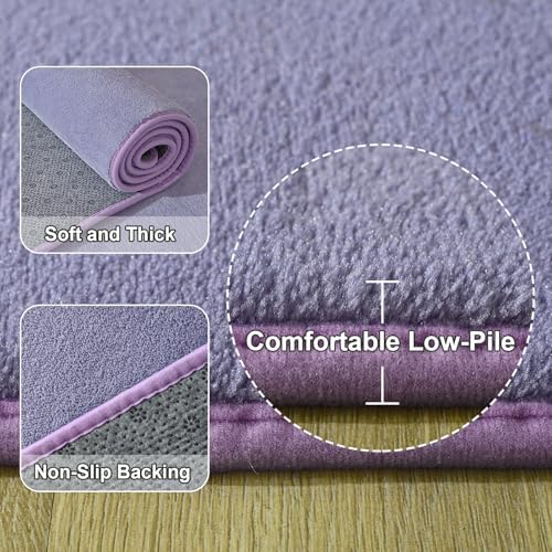 Amearea Modern Soft Hallway Runner Rug, 2x6 Feet Purple Washable Runner Rug - Image 3