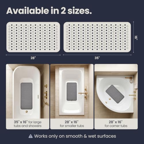homerella Bathtub Mat Non Slip 28x16 Shower Mat Non Slip Anti Mold BPA Free - Image 5