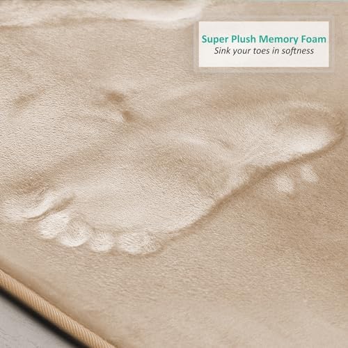 Clara Clark Bathroom Rugs, Velvet Memory Foam Bath Mat, Non-Slip Bath Rugs, Machine Wash, Dries Quickly, Ultra Soft Plush Bath Mats for Bathroom, - Image 6