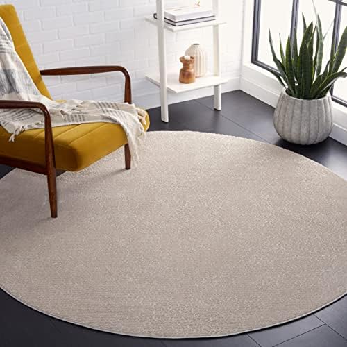 SAFAVIEH Revive Collection Area Rug - 5'3" Round, Beige, Non-Shedding & Easy to Clean, Ideal for Living Room, Bedroom, Dining Space (REV102B) - Image 2
