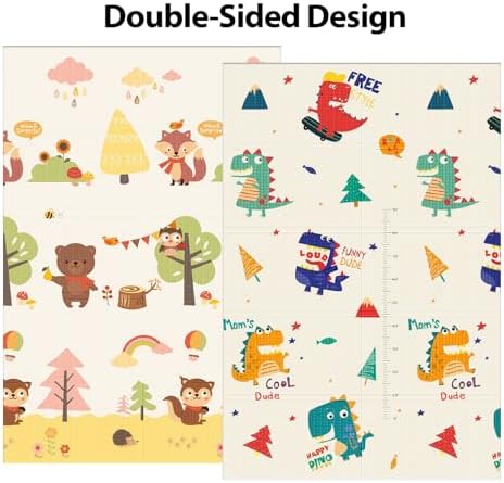 XVISHX Baby Play Mat, 74 x 50 Inch Play Mat Perfect for Use Baby Playpen, Foldable Baby Foam Playmat for Floor, Portable Waterproof Activity PlayMats for Babies, Infants and Toddlers - Image 5