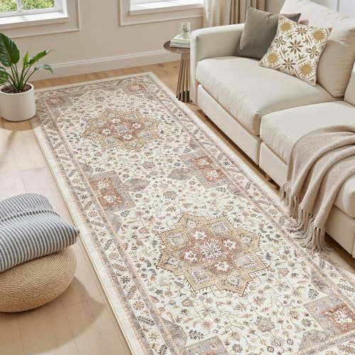 cotiled 3x8 Hallway Runner Rug for Entryway, Non-Slip Vintage, Golden Taupe - Image 5