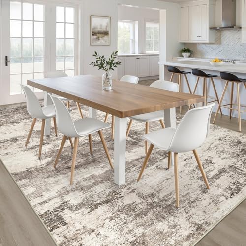 LOONGRUG 9x12 Area Rug Washable Neutral Modern Rug for Living Room Mocha - Image 5