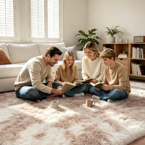 10X14 Large Area Rugs for Living Room Bedroom,Big Shag Rug for Bedroom Dorm,Soft Fluffy Indoor Carpet Plush Rugs for Living Room Home Decor,Camel - Image 3