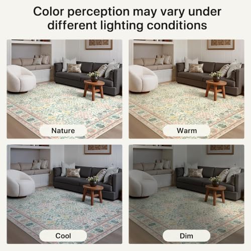 Bavni 2.5x6 Kitchen Runner Rug, Washable Non Slip, Pink - Image 7