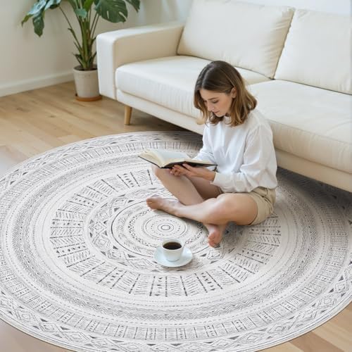 cotiled 6x6 Round Rug 6ft Circle Living Room Boho Area Rugs - Image 5