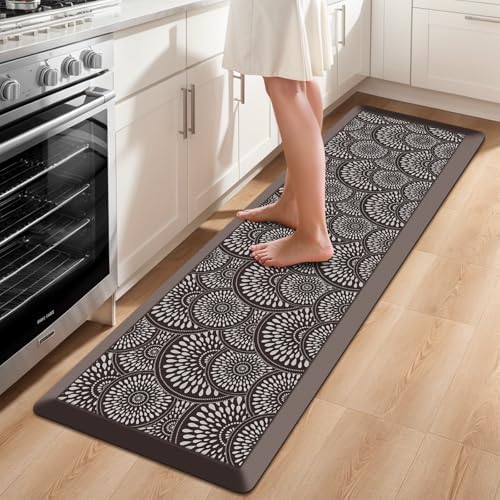 Mattitude 4/5 Inch Kitchen Mat, 17.3x59in Heavy Duty Ergonomic Comfort Foam Standing Desk Mat, Waterproof Non-Slip Standing Mats and Rugs for Kitchen, Office, Chocolate by Mattitude