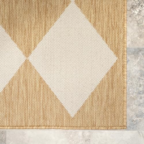 nuLOOM Sabina Tan Trellis Power Loomed Indoor/Outdoor Area Rug, 10' x 12' - Image 4