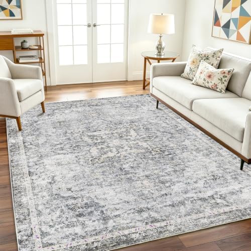 CHAMPLANT Washable Area Rug 10'x14' Boho Design Non-Shedding Easy Care Ideal for High Traffic Areas in Living Room Bedroom Office Coffee Table Kitchen Large Carpet - Image 2