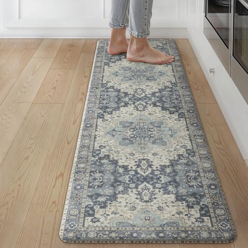 GENIMO Anti Fatigue Kitchen Mats for Floor 17"X59", Runner Rug,Navy by GENIMO